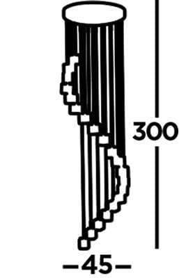 Searchlight Ice Cube 20Lt Multi-Drop Pendant - Chrome Metal & Glass 7820-20-LED