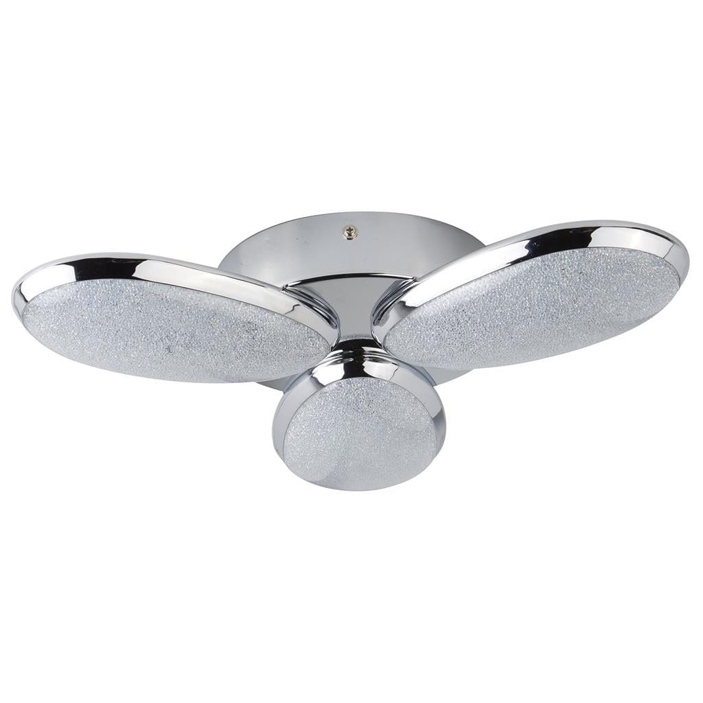 Searchlight Lori 3Lt Flush - Chrome & Crushed Ice Effect 6213-3CC