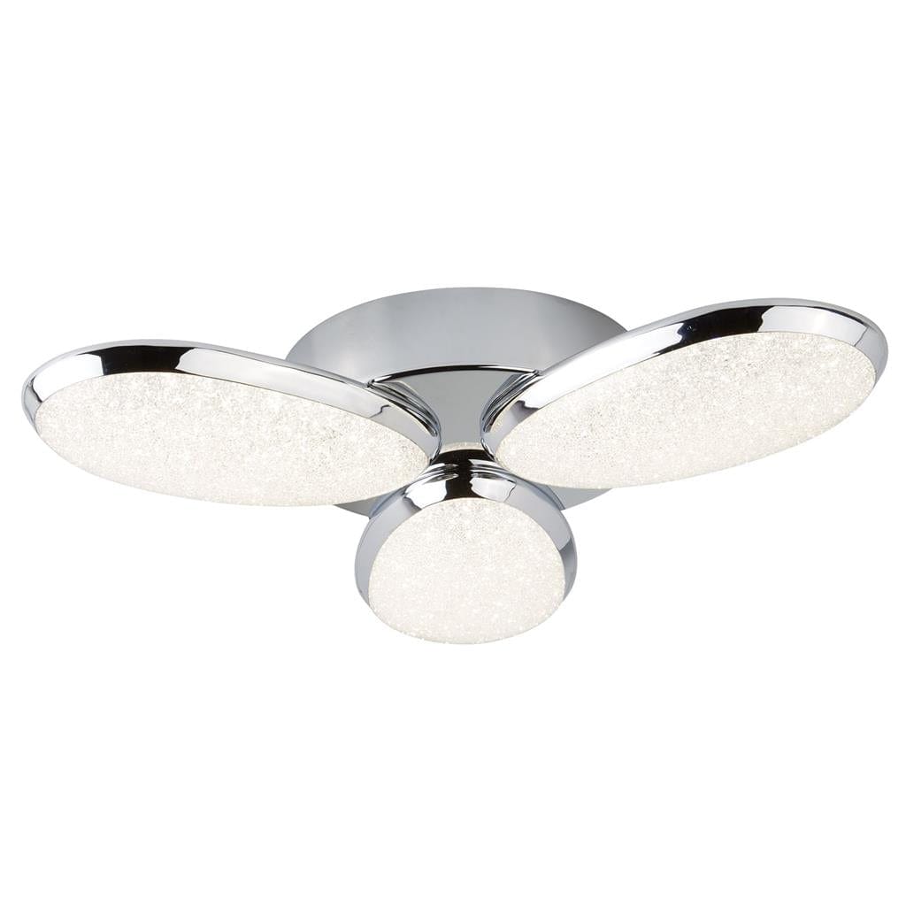 Searchlight Lori 3Lt Flush - Chrome & Crushed Ice Effect 6213-3CC