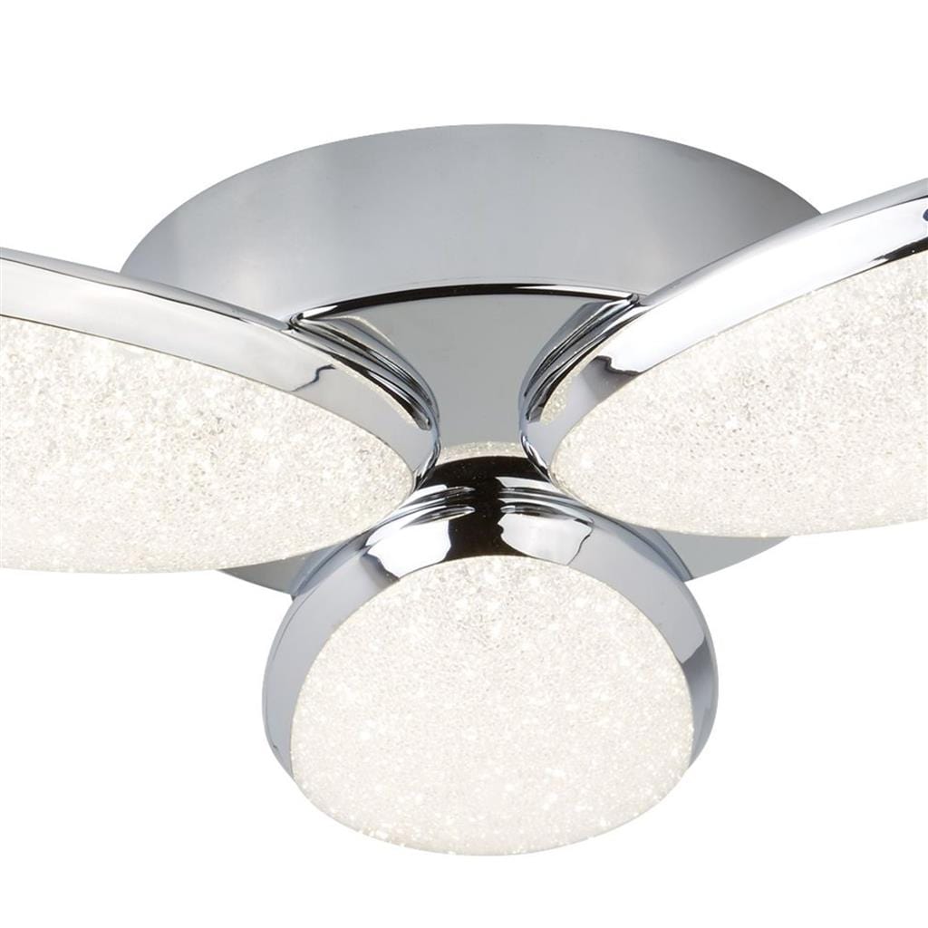 Searchlight Lori 3Lt Flush - Chrome & Crushed Ice Effect 6213-3CC