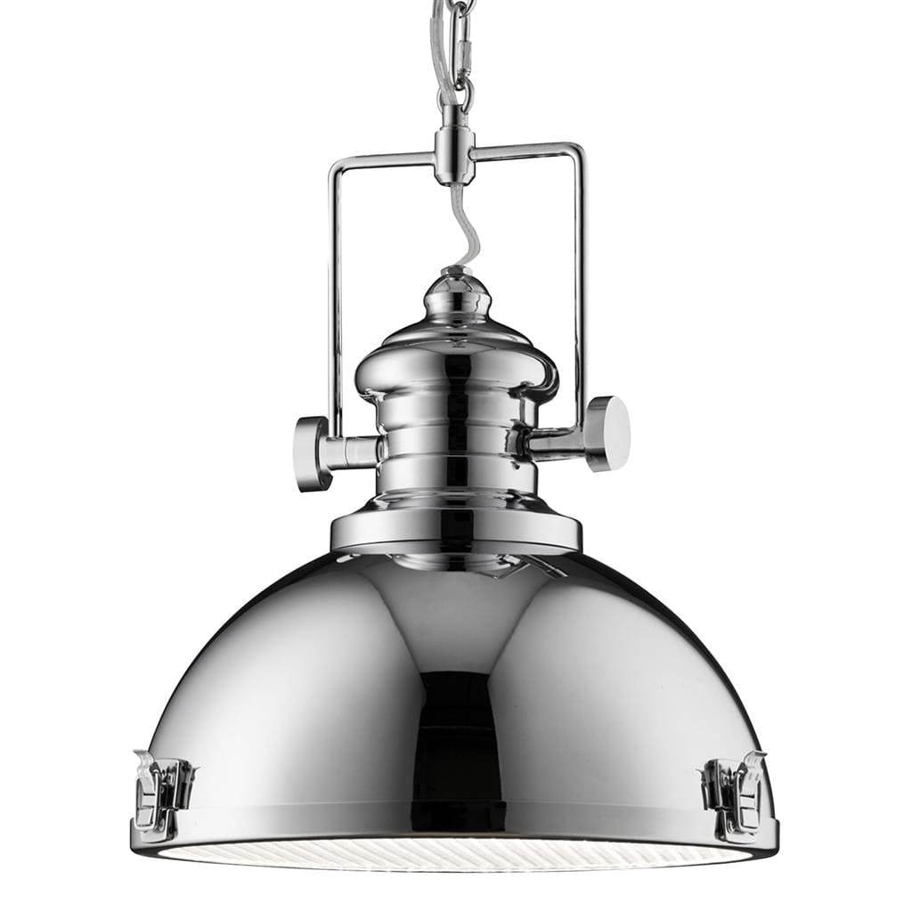 Searchlight Louisiana Pendant - Chrome Metal & Clear Lens 2297CC