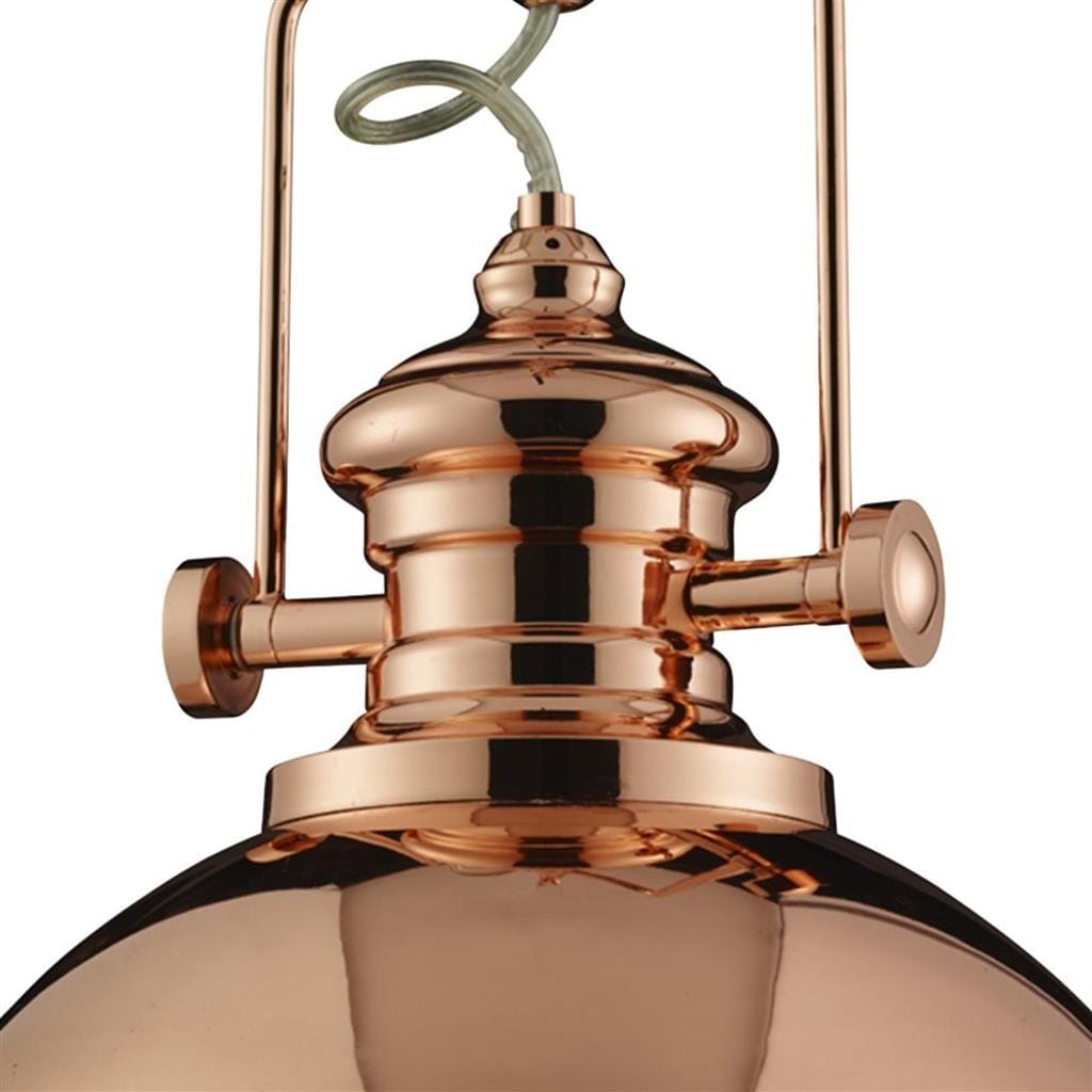 Searchlight Louisiana Pendant - Copper Metal & Clear Lens 2297CU