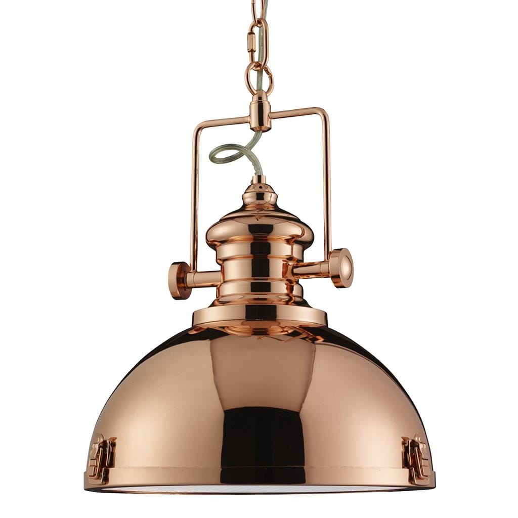 Searchlight Louisiana Pendant - Copper Metal & Clear Lens 2297CU