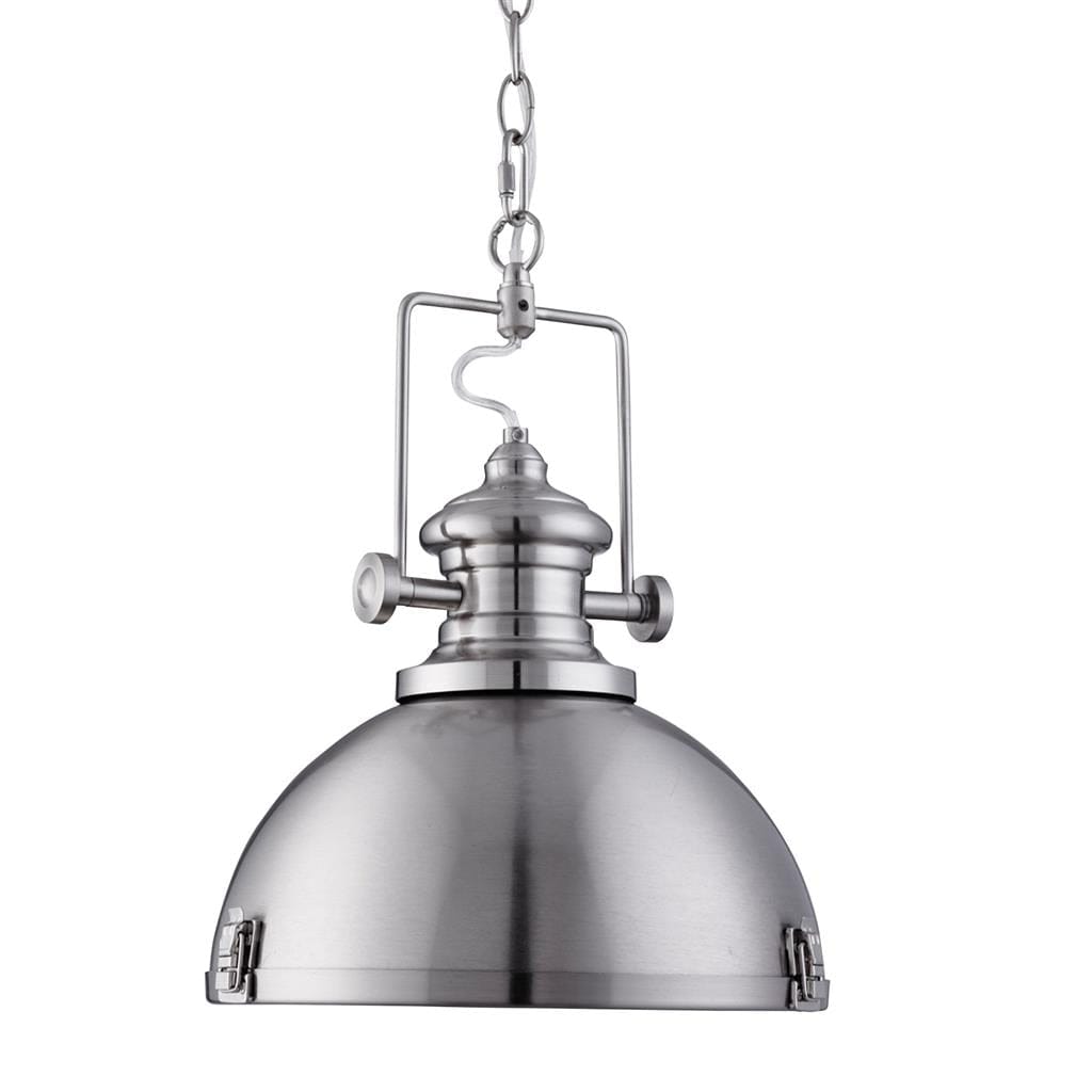 Searchlight Louisiana Pendant - Satin Silver Metal & Clear Lens 2297SS