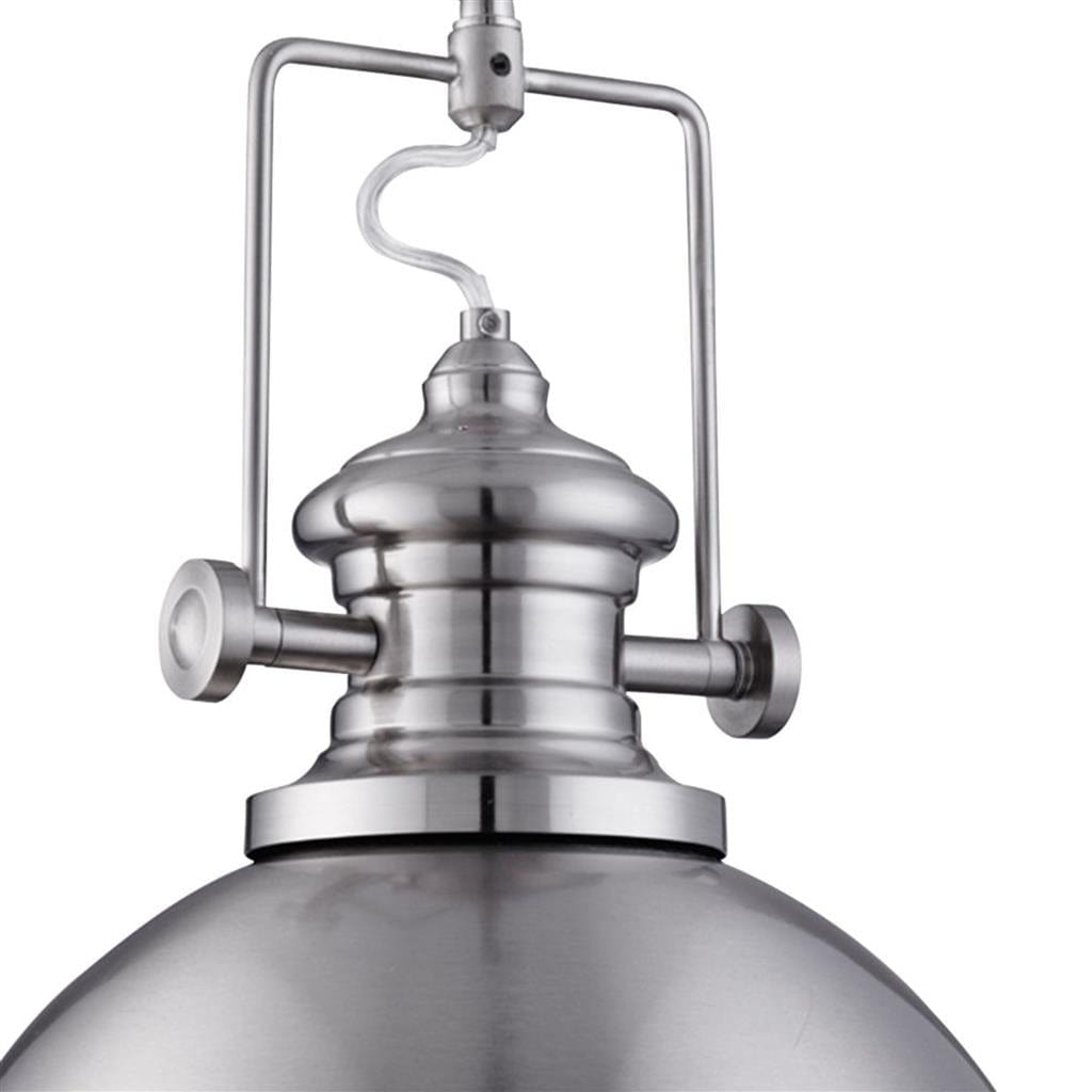 Searchlight Louisiana Pendant - Satin Silver Metal & Clear Lens 2297SS