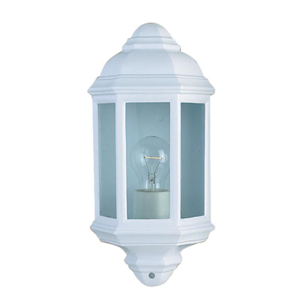 Searchlight Maine Outdoor Wall Light - White Metal & Clear Glass 280WH