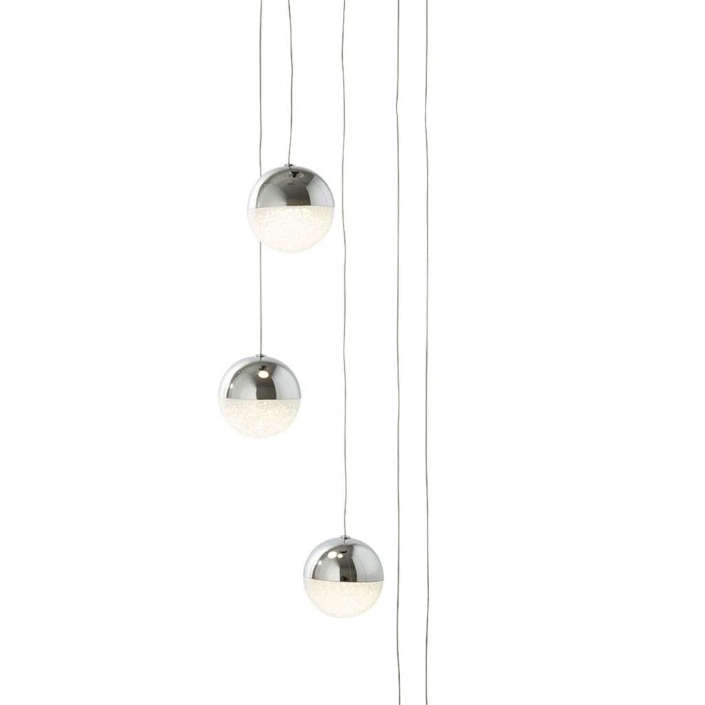 Searchlight Marbles LED 5Lt Multi - Drop - Chrome, Crushed Ice Shade 5845-5CC