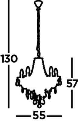 Searchlight Marie Therese 5Lt Pendant - Clear Glass & Acrylic 8885-5CL