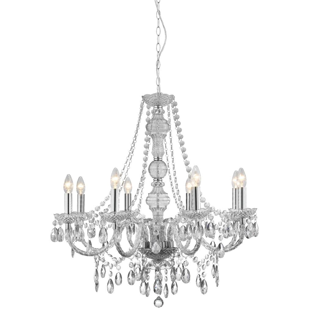 Searchlight Marie Therese 8Lt Pendant - Clear Glass & Acrylic 8888-8CL