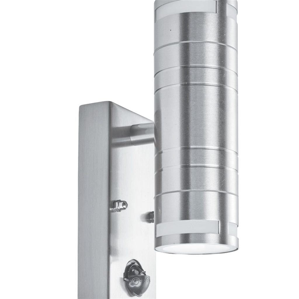 Searchlight Metro Outdoor Wall Light - Stainless Steel Metal & Glass 1318-2-LED
