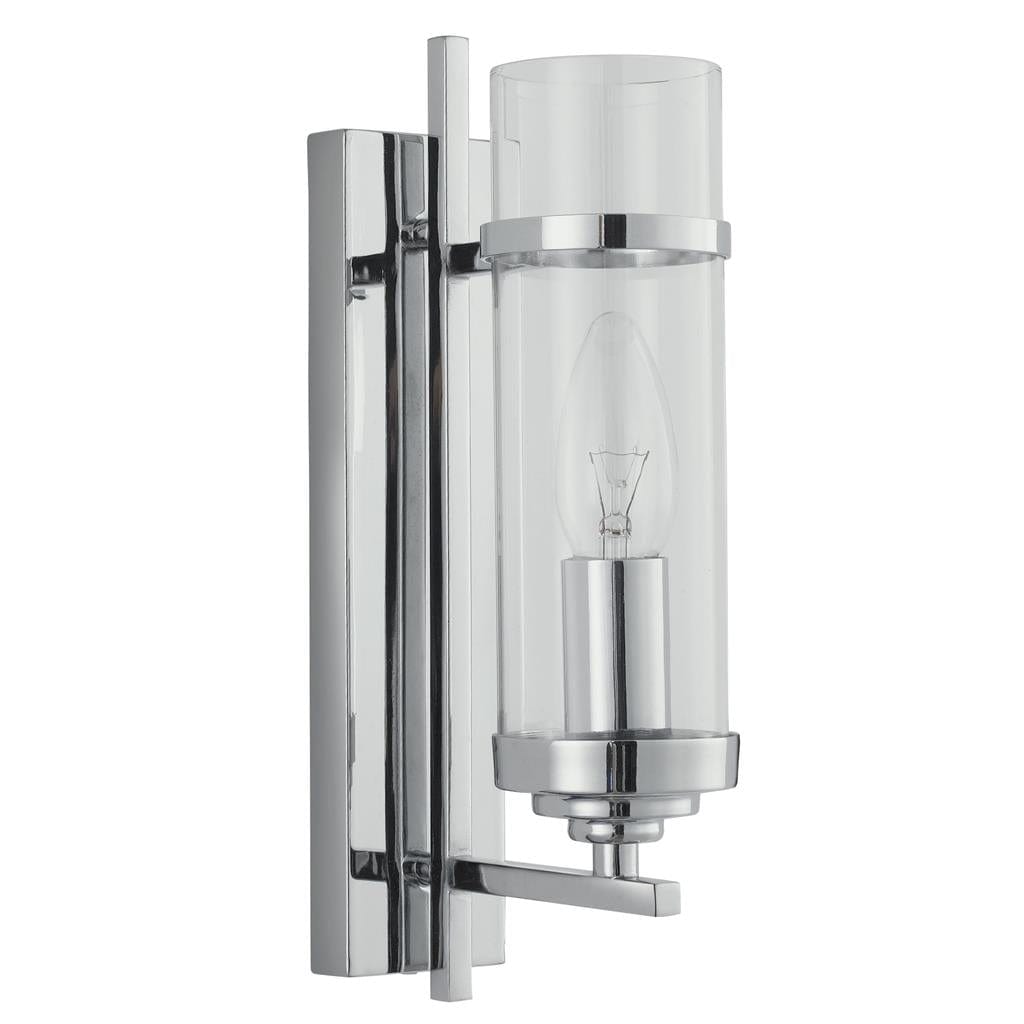 Searchlight Milo Wall Light - Chrome Metal & Glass 3091-1CC