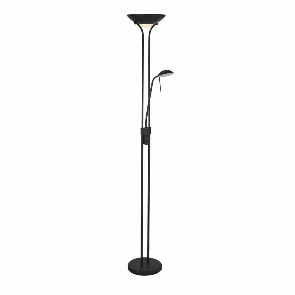 Searchlight Mother & Child Floor Lamp - Matt Black Metal & Glass 5430BK