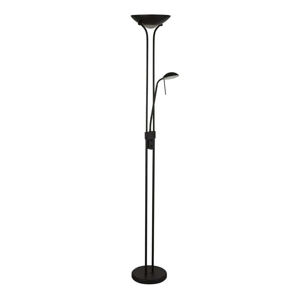 Searchlight Mother & Child Floor Lamp - Matt Black Metal & Glass 5430BK