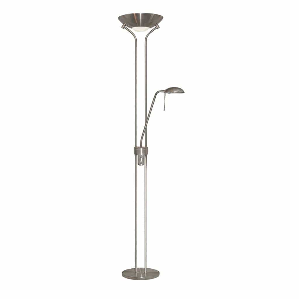Searchlight Mother & Child Floor Lamp - Satin Silver Metal & Glass 4329SS