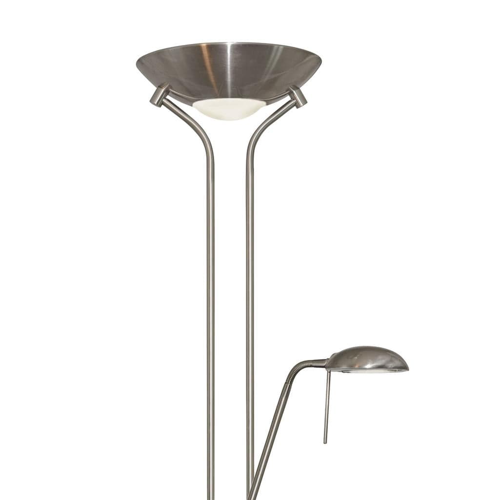 Searchlight Mother & Child Floor Lamp - Satin Silver Metal & Glass 4329SS