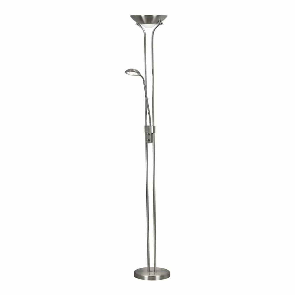 Searchlight Mother & Child Floor Lamp - Satin Silver Metal & Glass 5430SS