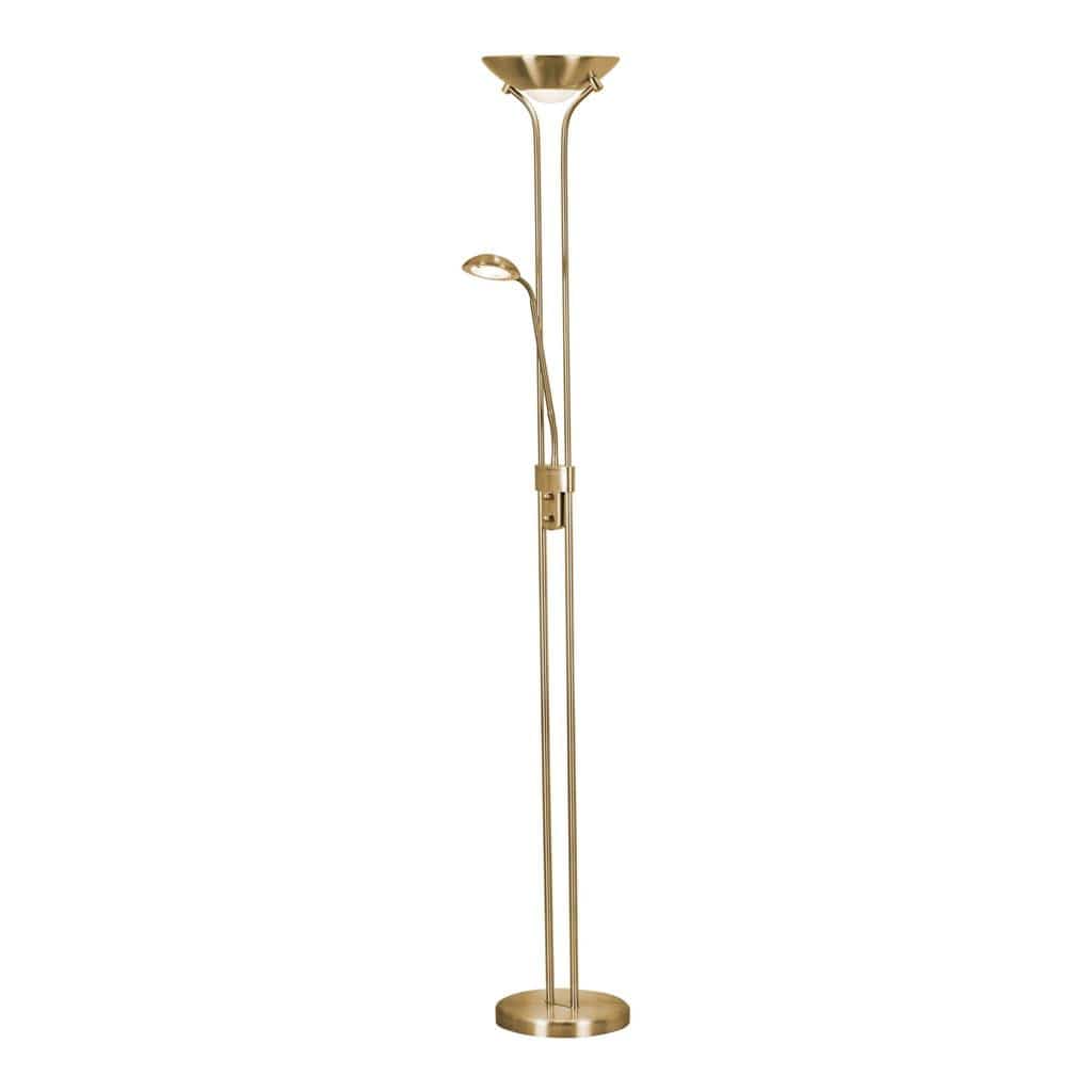 Searchlight Mother & Child LED Dimmable Floor Lamp - Satin Brass 5430SB