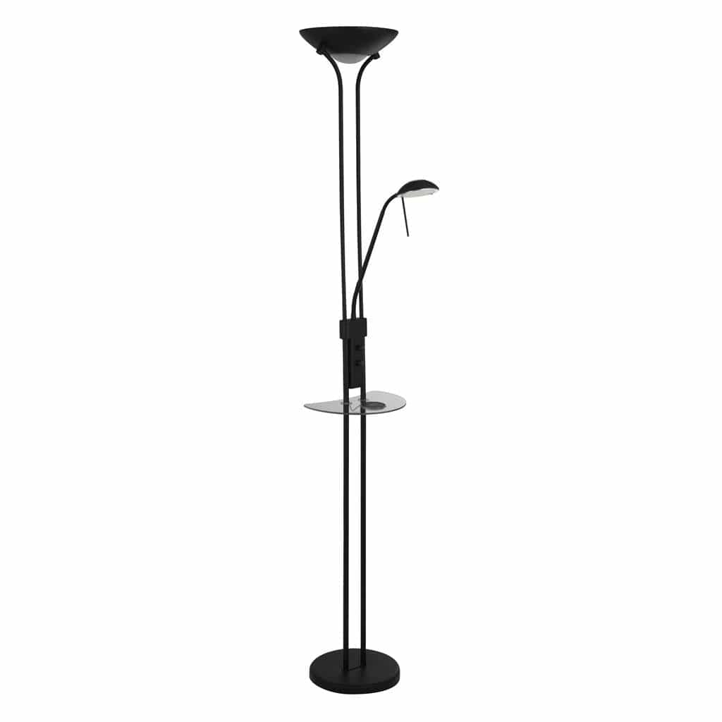 Searchlight Mother & Child Wireless USB Floor Lamp - Matt Black Metal 32019BK