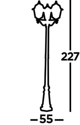 Searchlight New Orleans Outdoor Post - Black Gold Metal & Glass 1528-3
