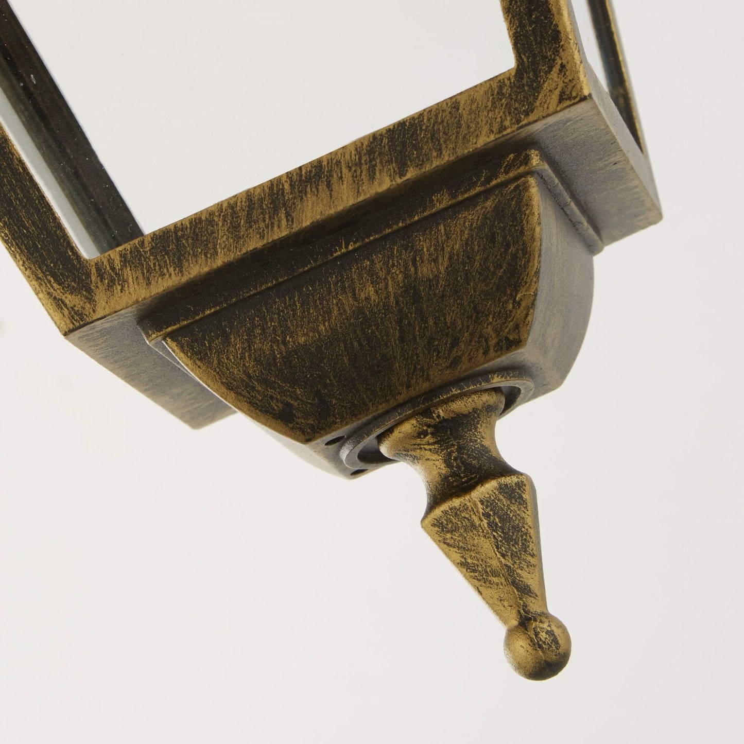 Searchlight New Orleans Pendant Lantern, Black Gold & Glass,IP44 1526