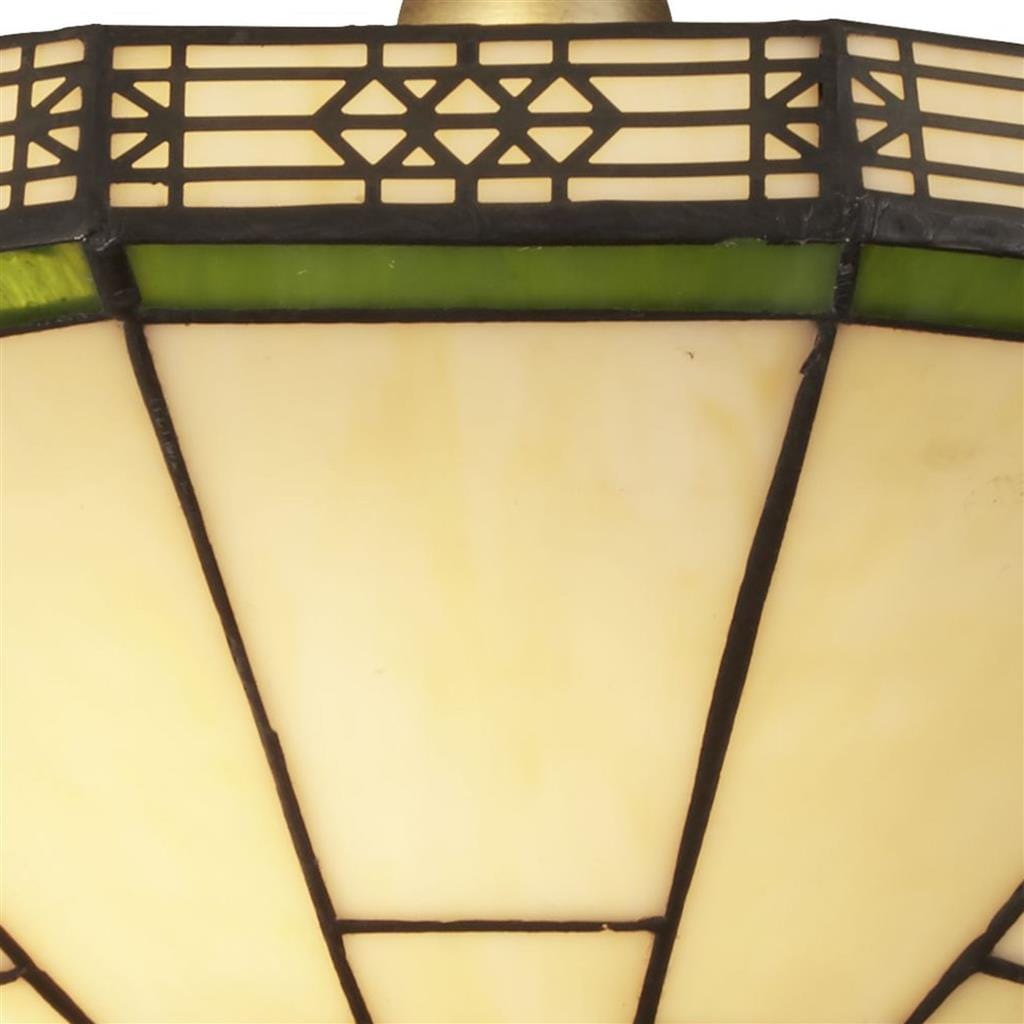 Searchlight New York 2Lt Semi-Flush - Brass Metal & Stained Glass 4417-17