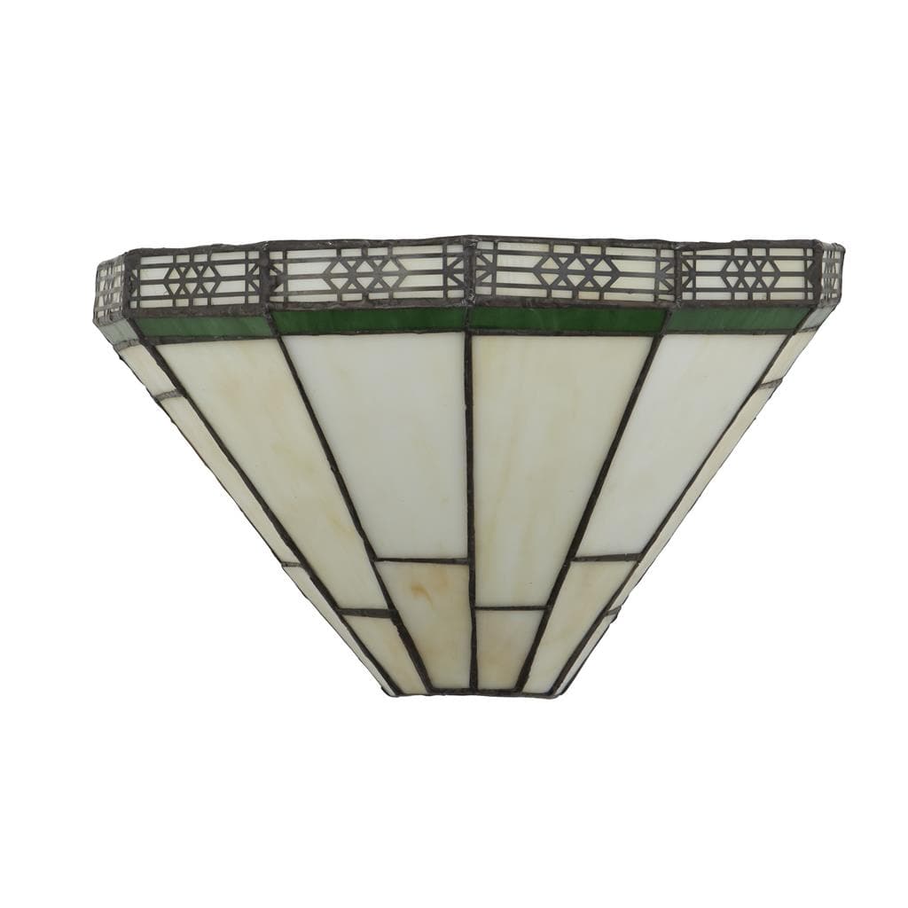 Searchlight New York Wall Light - Brass Metal & Stained Glass 4417-18