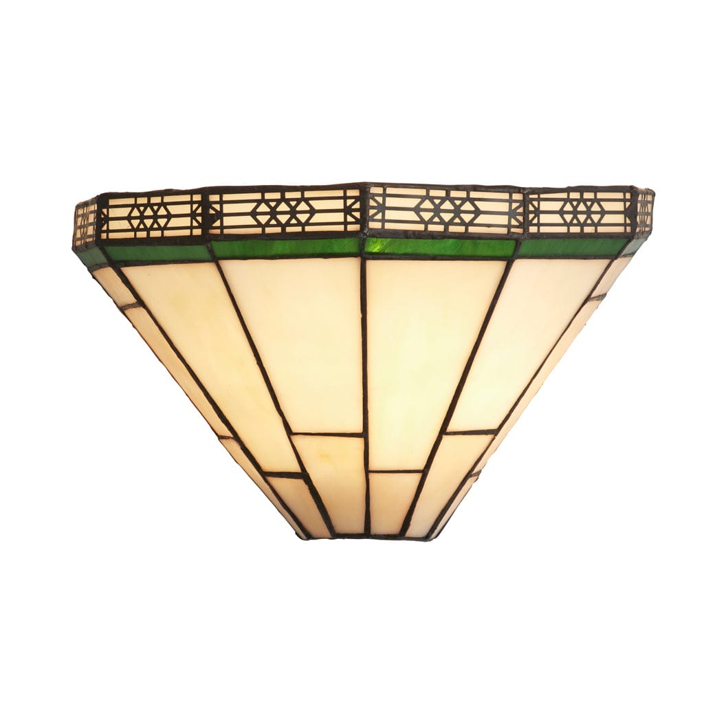 Searchlight New York Wall Light - Brass Metal & Stained Glass 4417-18