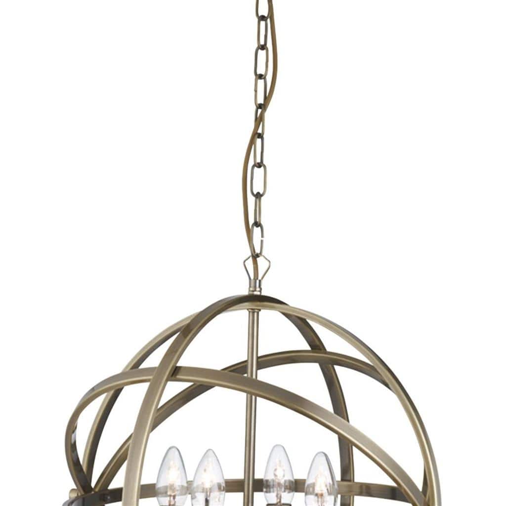 Searchlight Orbit 4Lt Pendant - Antique Brass Metal 2474-4AB