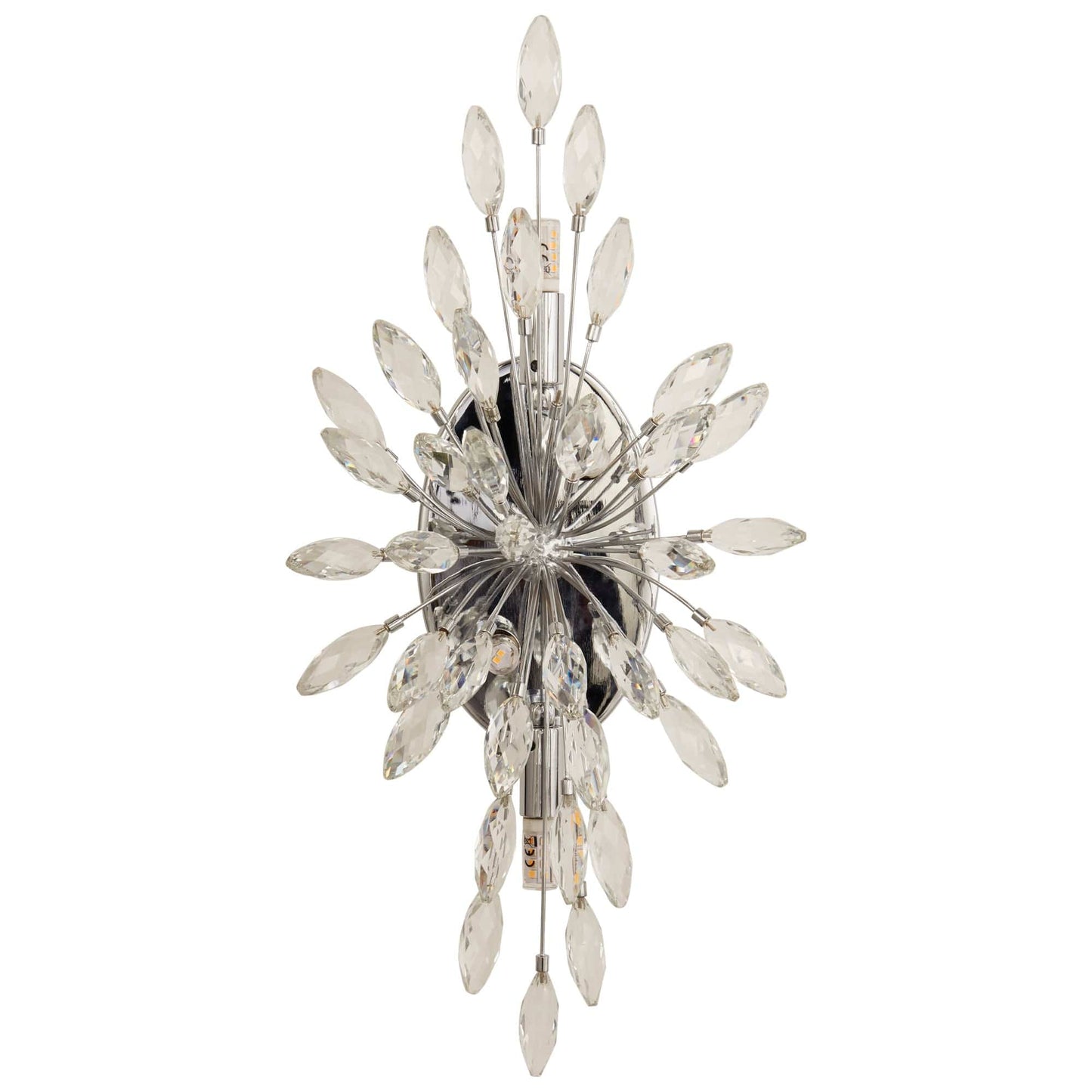Searchlight Peacock 4Lt Wall Light - Chrome Metal & Crystal 86012-4CC