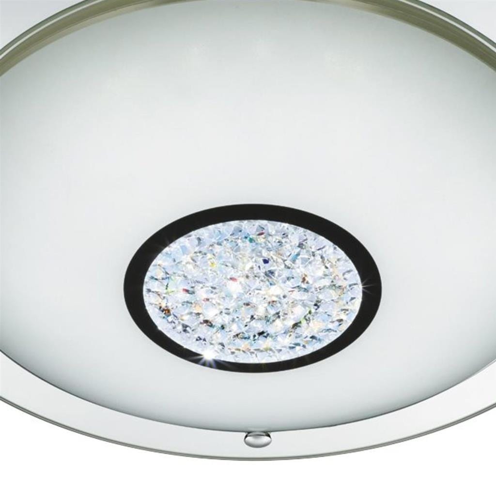 Searchlight Portland LED Bathroom Flush - Chrome, Glass & Ice, IP44 3883-31