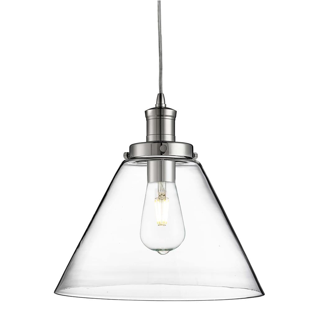 Searchlight Pyramid Pendant - Chrome Metal & Glass 3228CC