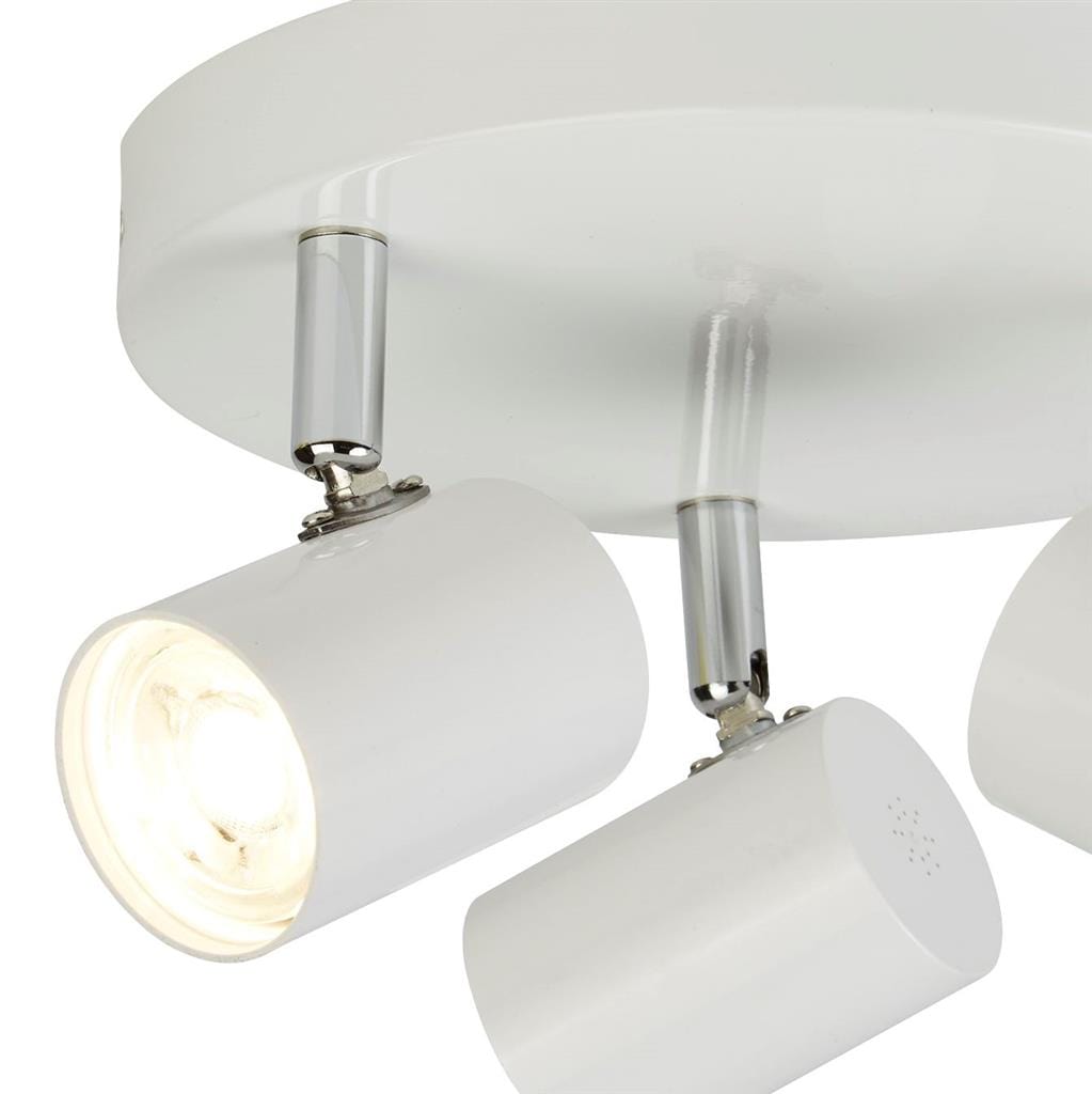 Searchlight Rollo 3Lt Round Spotlight - White Metal 3173WH