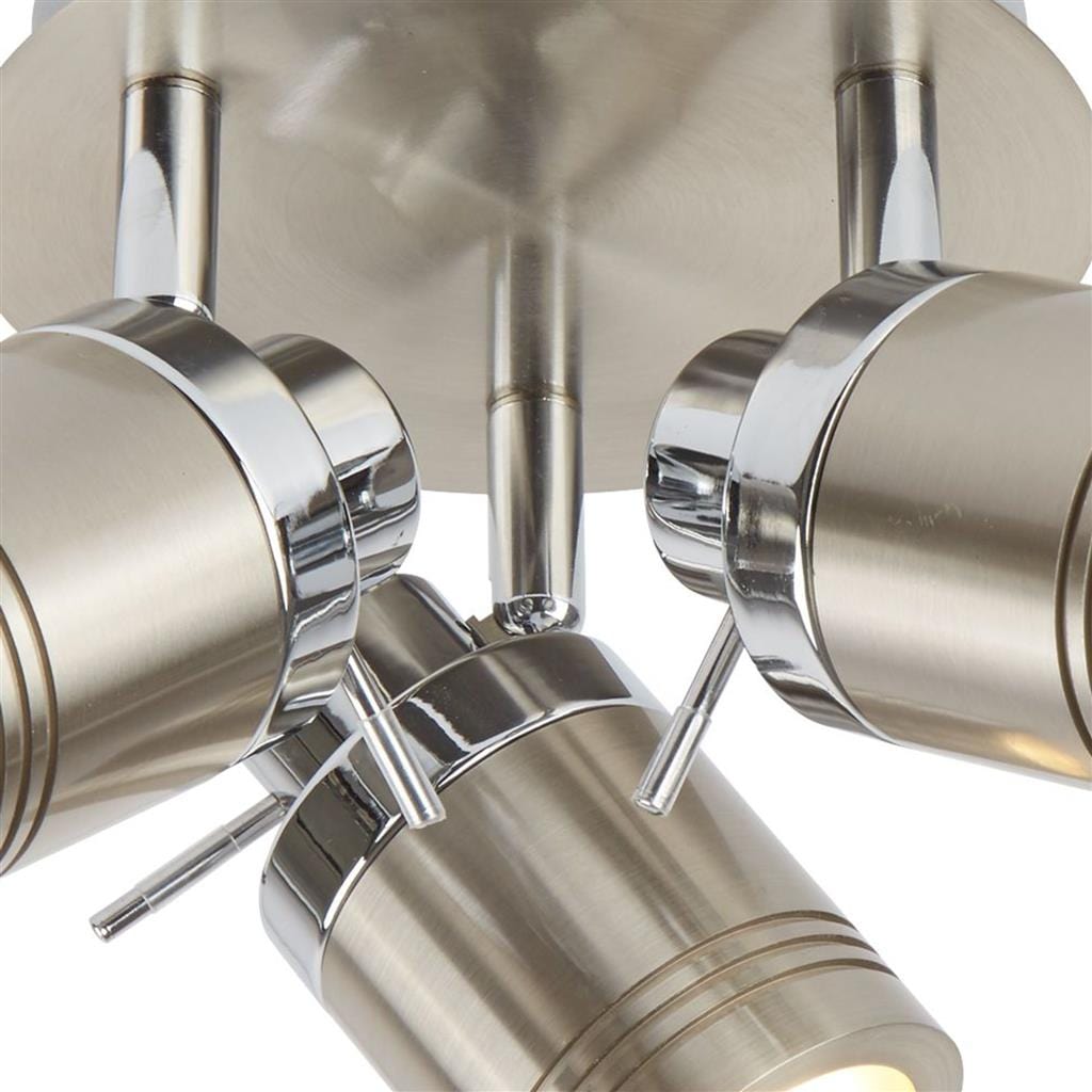 Searchlight Samson 3Lt Round Spotlight - Satin Silver Metal 6603SS