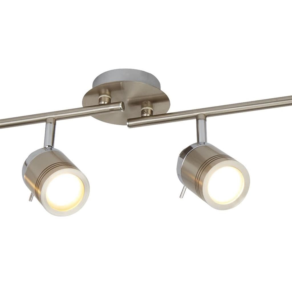 Searchlight Samson 4Lt Split Bar Spotlight - Satin Silver Metal 6604SS