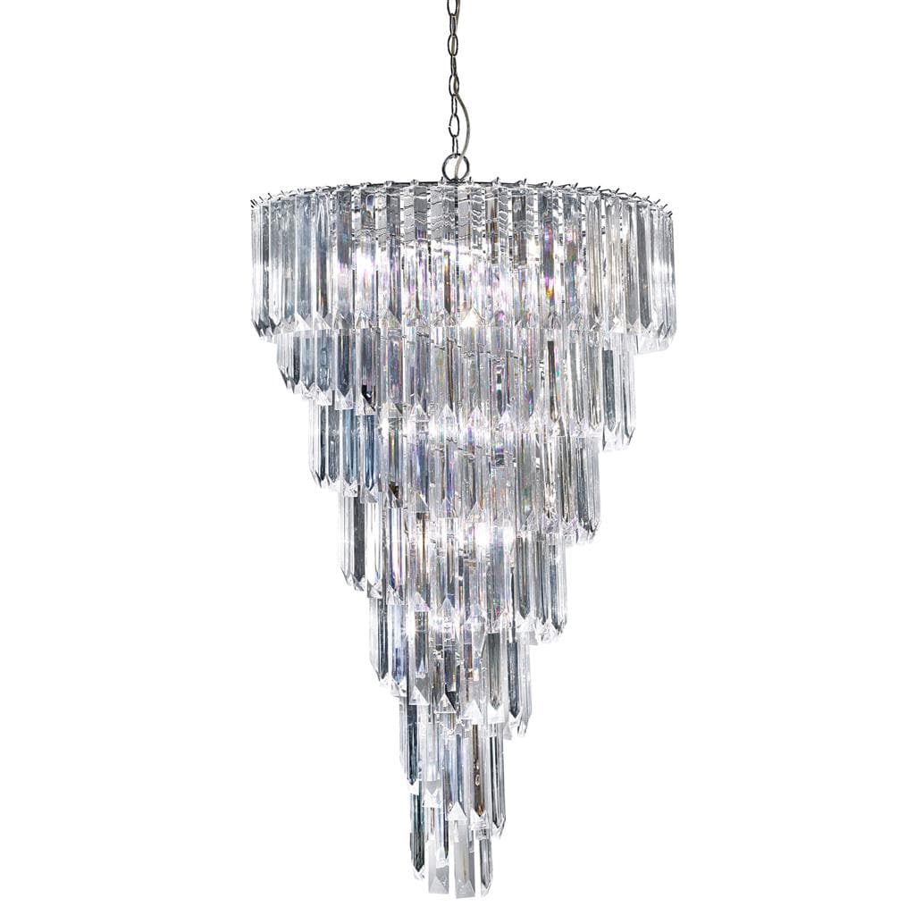 Searchlight Sigma 9Lt Chandelier - Chrome Metal & Acrylic 7999-9CC