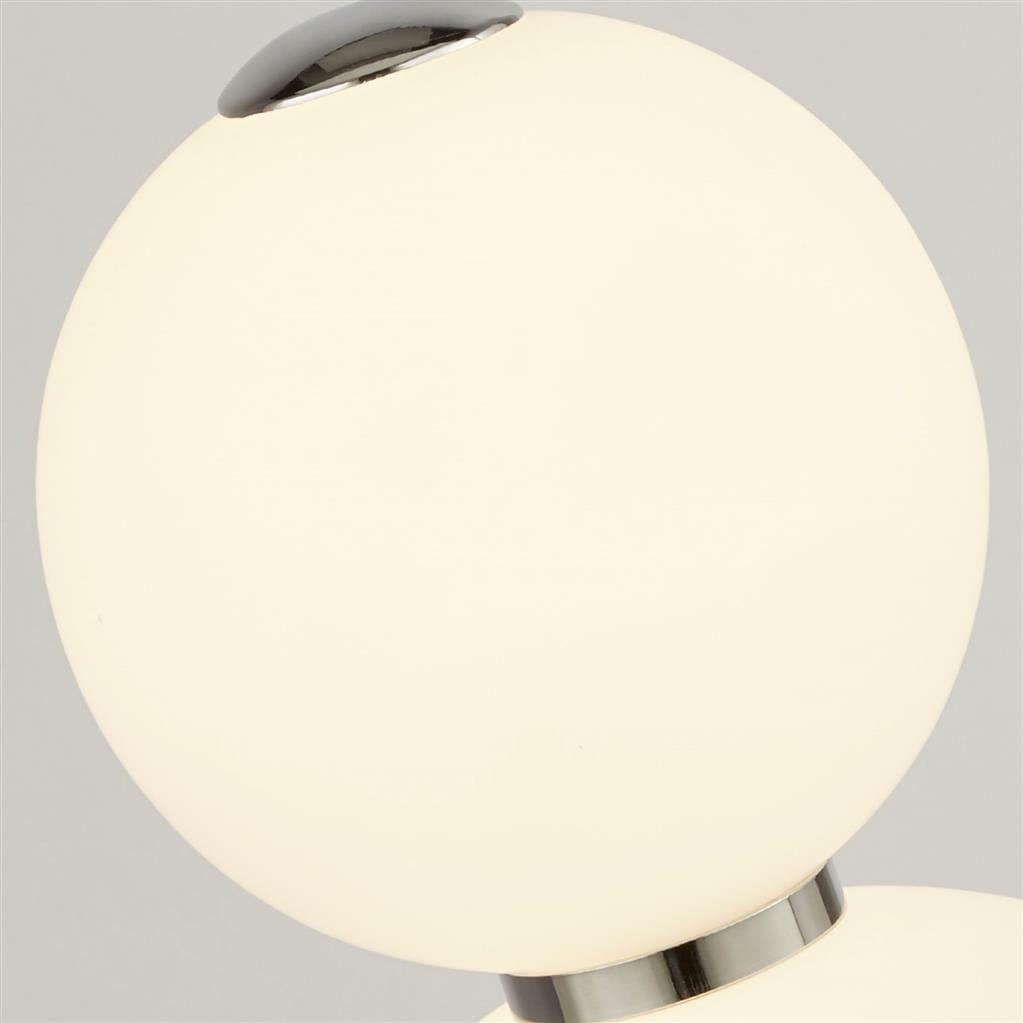 Searchlight Snowball 2Lt Wall Light - Chrome Metal & Opal Glass 51022-2CC