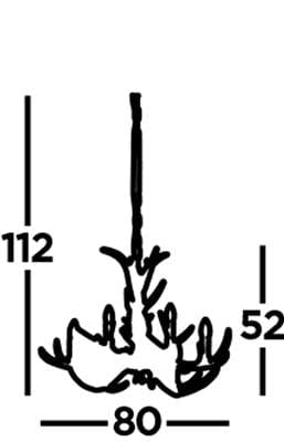 Searchlight Stag 6Lt Pendant - Brown Resin 6416-6BR