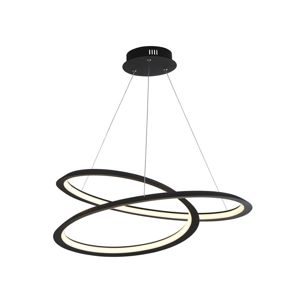 Searchlight Swirl II Pendant - Sand Black Metal & Opal 51871-1BK