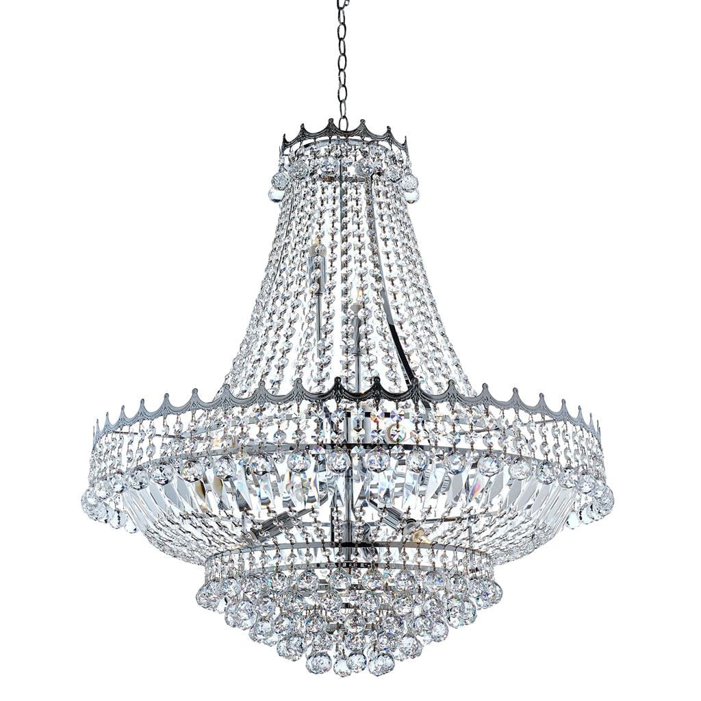 Searchlight Versailles 13Lt Chandelier - Chrome Metal & Crystal 9112-82CC
