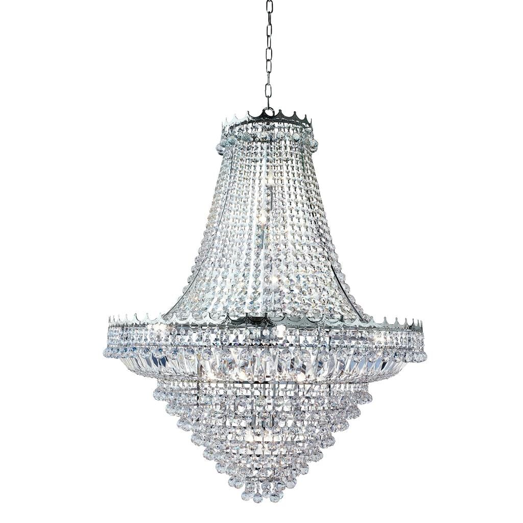 Searchlight Versailles 19Lt Chandelier - Chrome Metal & Crystal 9112-102CC