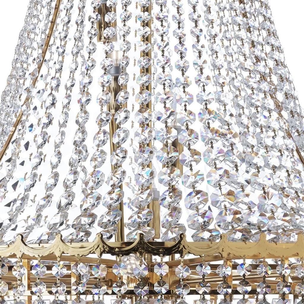 Searchlight Versailles 19Lt Chandelier - Gold Metal & Crystal 9112-102GO
