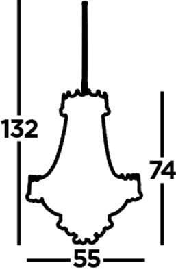 Searchlight Versailles 9Lt Chandelier - Chrome Metal & Crystal 9112-52CC