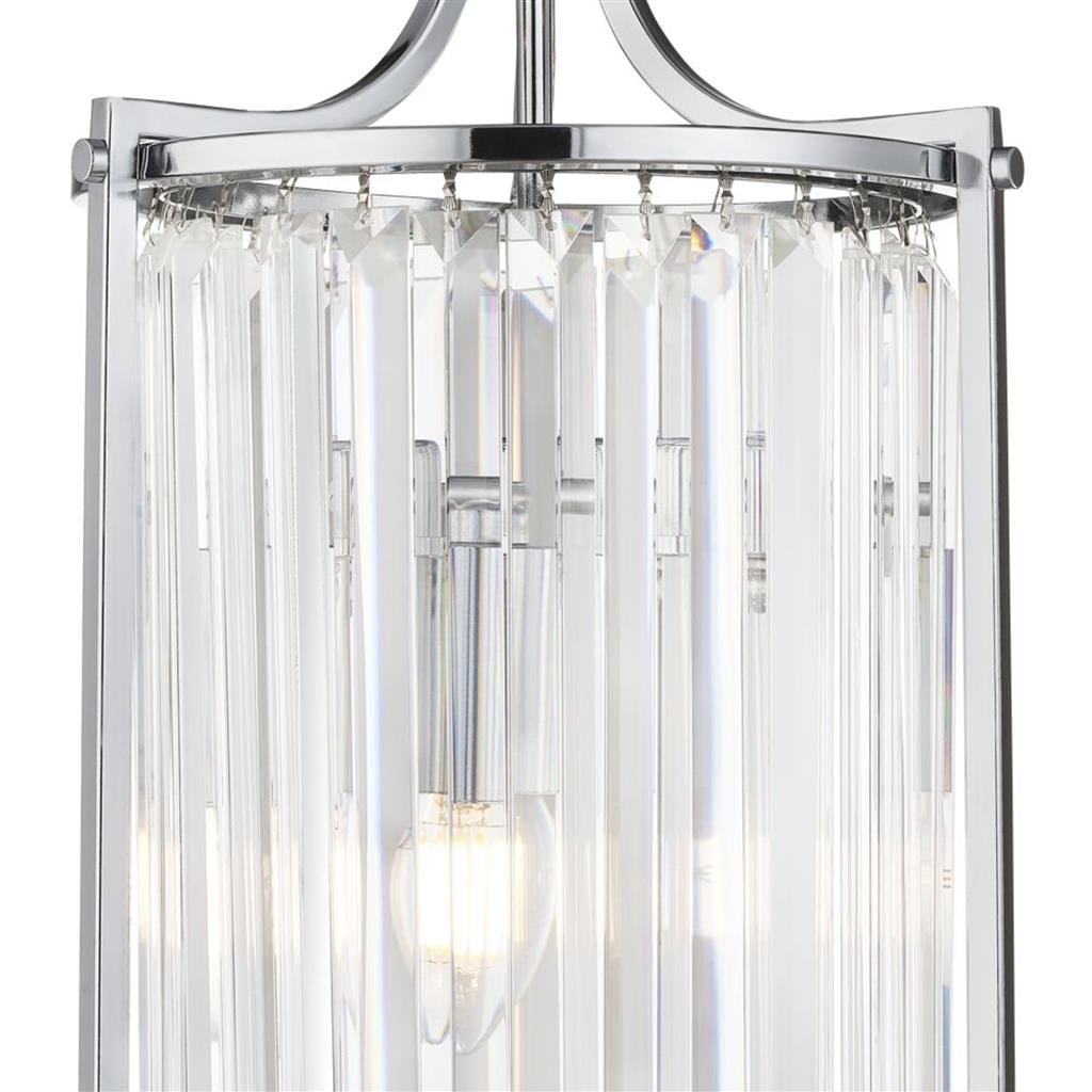 Searchlight Victoria 2Lt Pendant - Chrome Metal & Clear Crystal 8092-2CC
