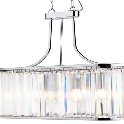 Searchlight Victoria 5Lt Pendant - Chrome Metal & Clear Crystal 8095-5CC