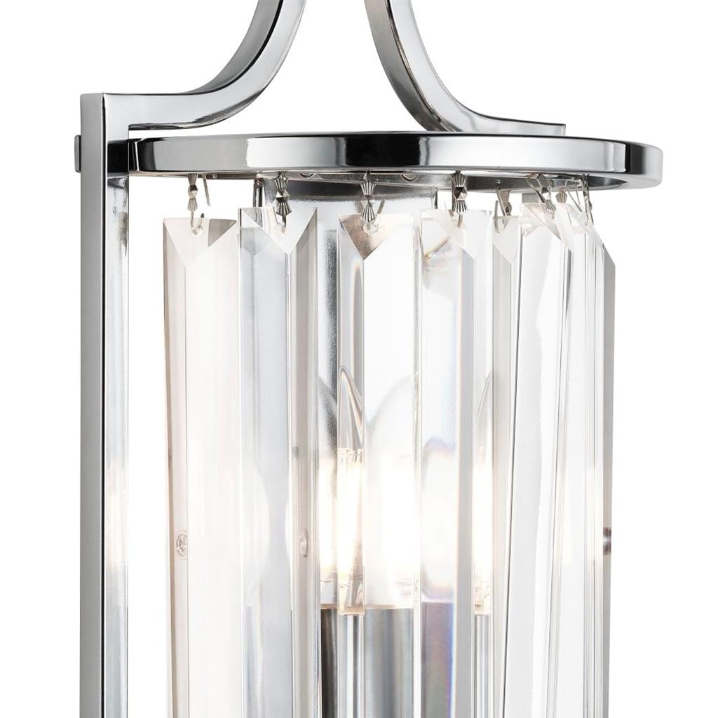 Searchlight Victoria Wall Light - Chrome Metal & Clear Crystal 8571CC