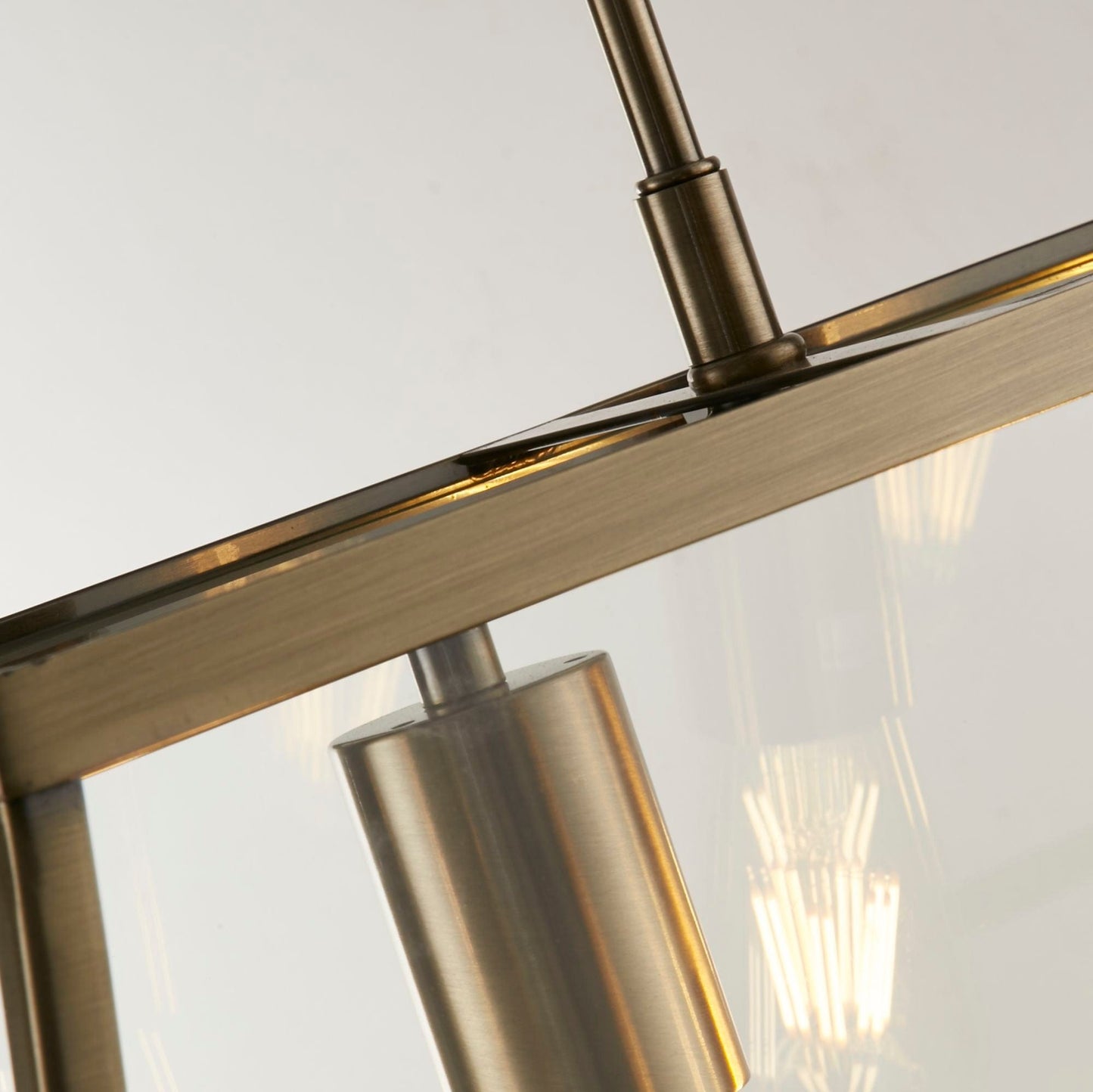 Searchlight Voyager 3Lt Bar Pendant - Antique Brass Metal & Glass 4613-3AB