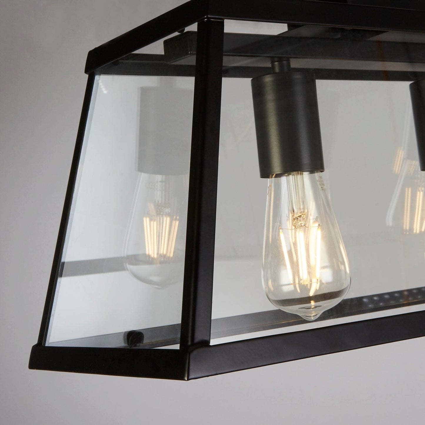Searchlight Voyager 5Lt Bar Pendant - Black Metal & Glass 4614-5BK