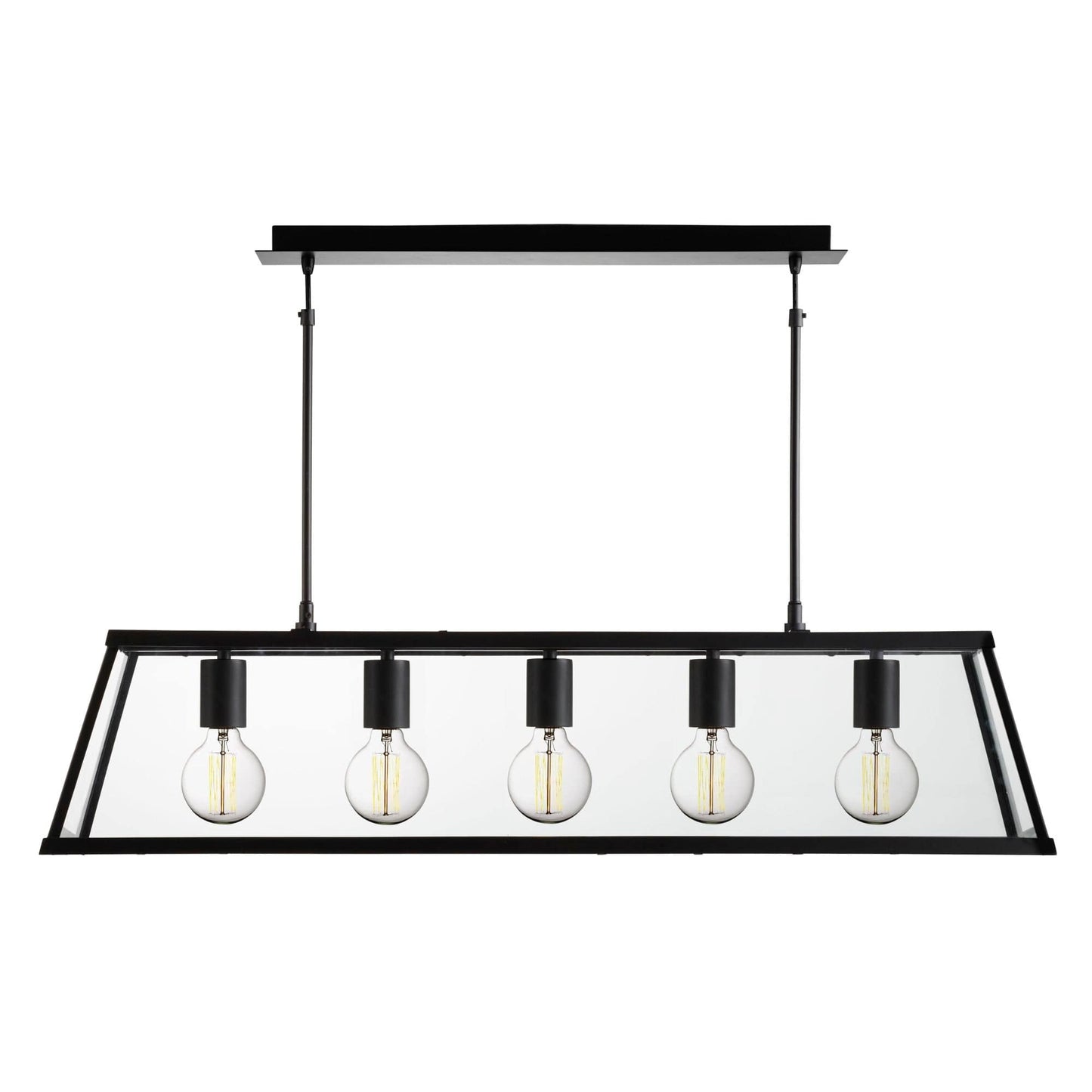 Searchlight Voyager 5Lt Bar Pendant - Black Metal & Glass 4614-5BK