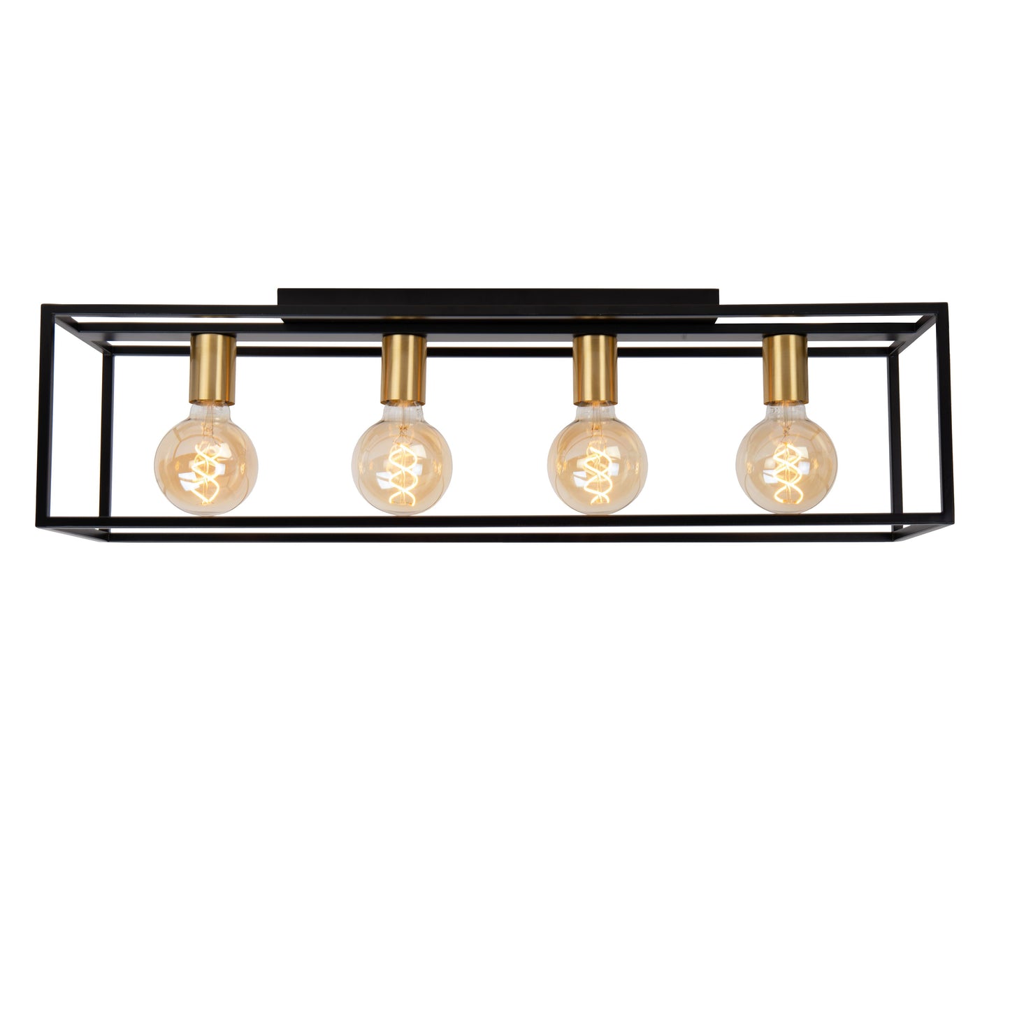 Lucide RUBEN - Flush ceiling light - 4xE27 - Black