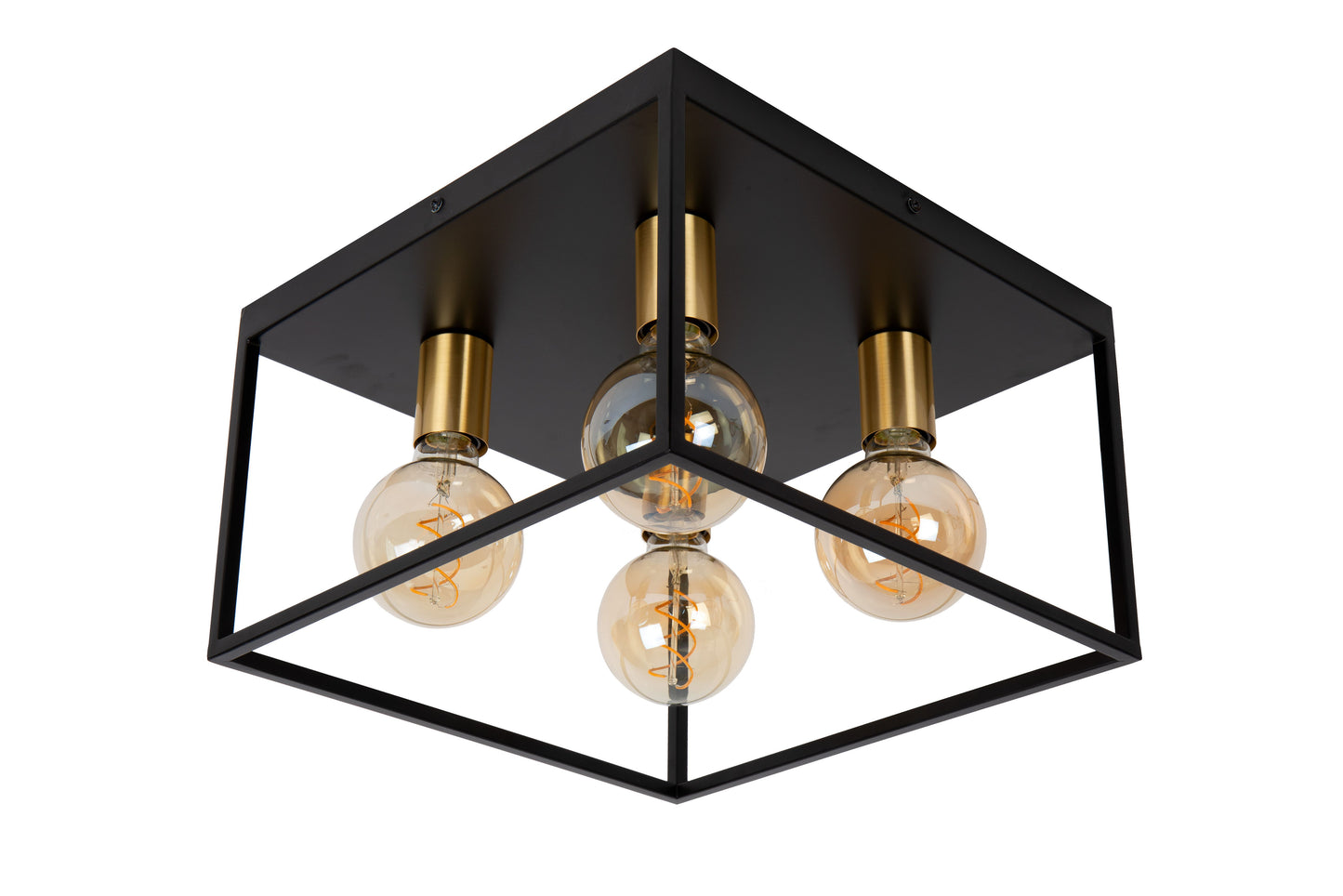 Lucide RUBEN - Flush ceiling light - 4x E27 - Black